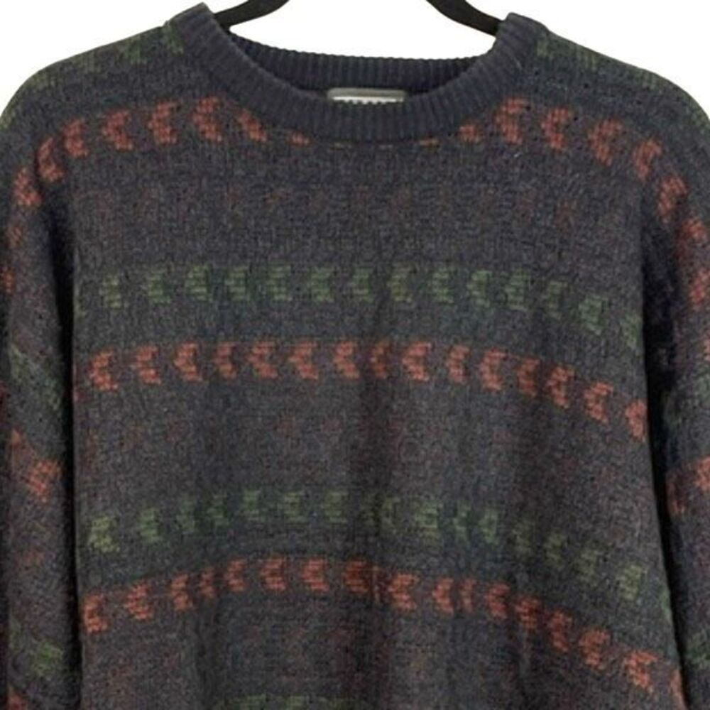 Vintage JANTZEN Sweater Men’s XL Multicolor Knit Crew Neck Long Sleeve Grandpa‎